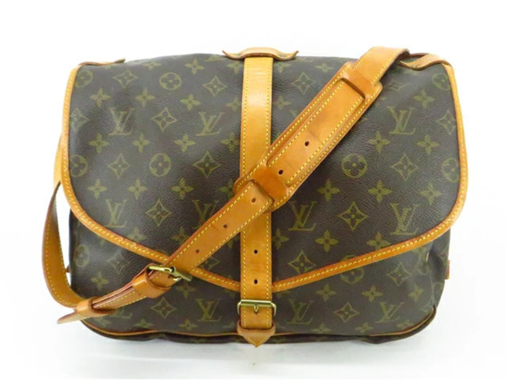 LOUIS VUITTON Saumur Shoulder Bag Monogram Brown